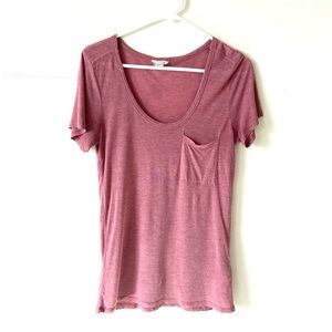 🌷8/25🌷Club Monaco Dark warm pink modal pocket t-medium